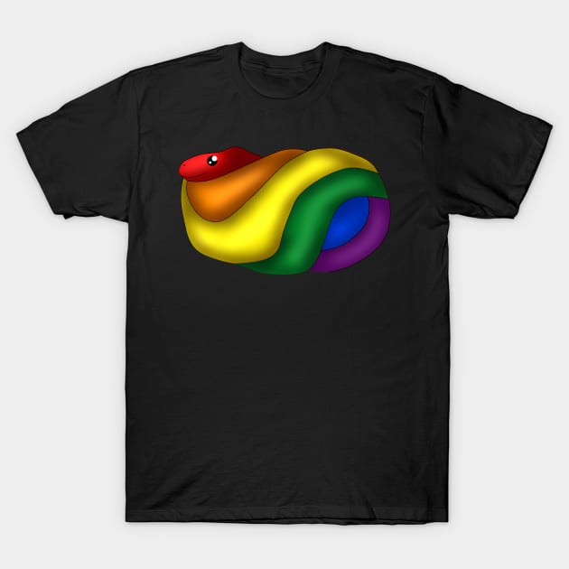 Rainbow Snake T-Shirt by TheQueerPotato